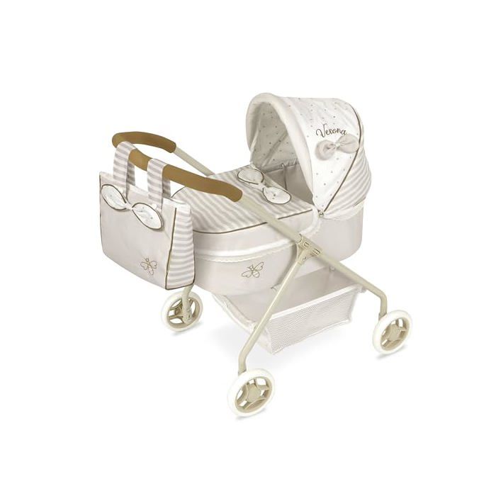 Doll Stroller - DE CUEVAS TOYS - Verona - 56x35x50 Cm - Mattress Included - Matching Bag - Lightweight