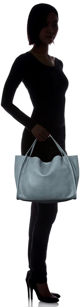 Cuco Women's Faux Leather Square Tote Bag (A4 Size), 2253111002, Sax (376)