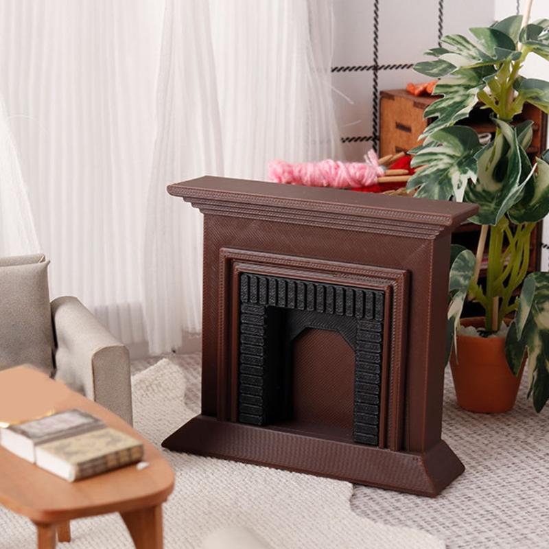 Fireplaces Miniature Display for 1:12 Scale Dollhouses, Perfect for Role Play and Display Realistic Furniture
