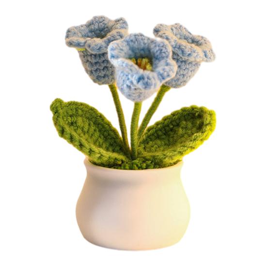 Gehäkelte Blume Dekoration Handgemachte Topfdekoration, Gestrickte Künstliche Sonnenblume Schreibtisch Dekorative Garn Dekoration, Geschenk für Frauen, Mama, Lehrer, Freundin,