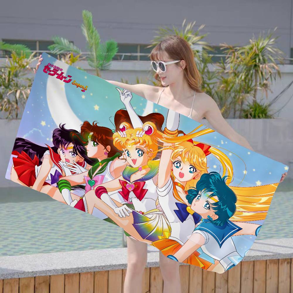 Hot Anime S-Sailor M-Moon Microfiber Beach Towel Absorbent Quick Dry Soft Yoga Swimming Resort Mountain Climbing Towel