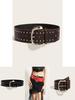 Punk Rock Leather Belt With Metal Pin Buckle For Casual Street Style