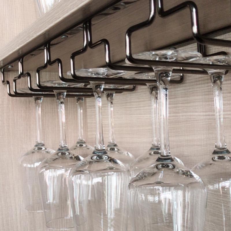 Stainless Steel Hanging Wine Glass Rack for Upside-Down Storage