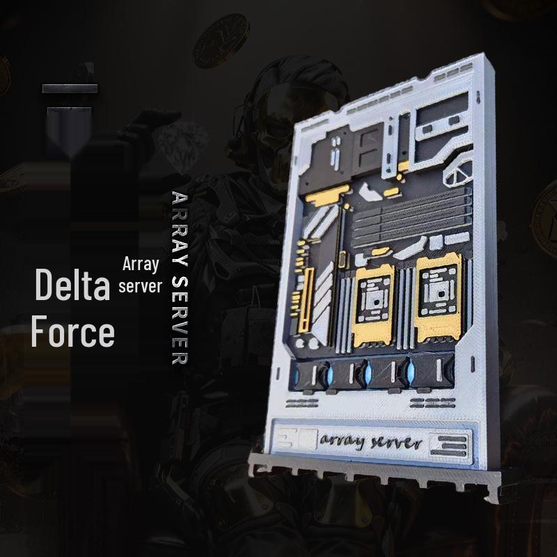 Delta Action Array Server Assembly Model 3D Figure Ornament 14x9.5x1 cm серебряный