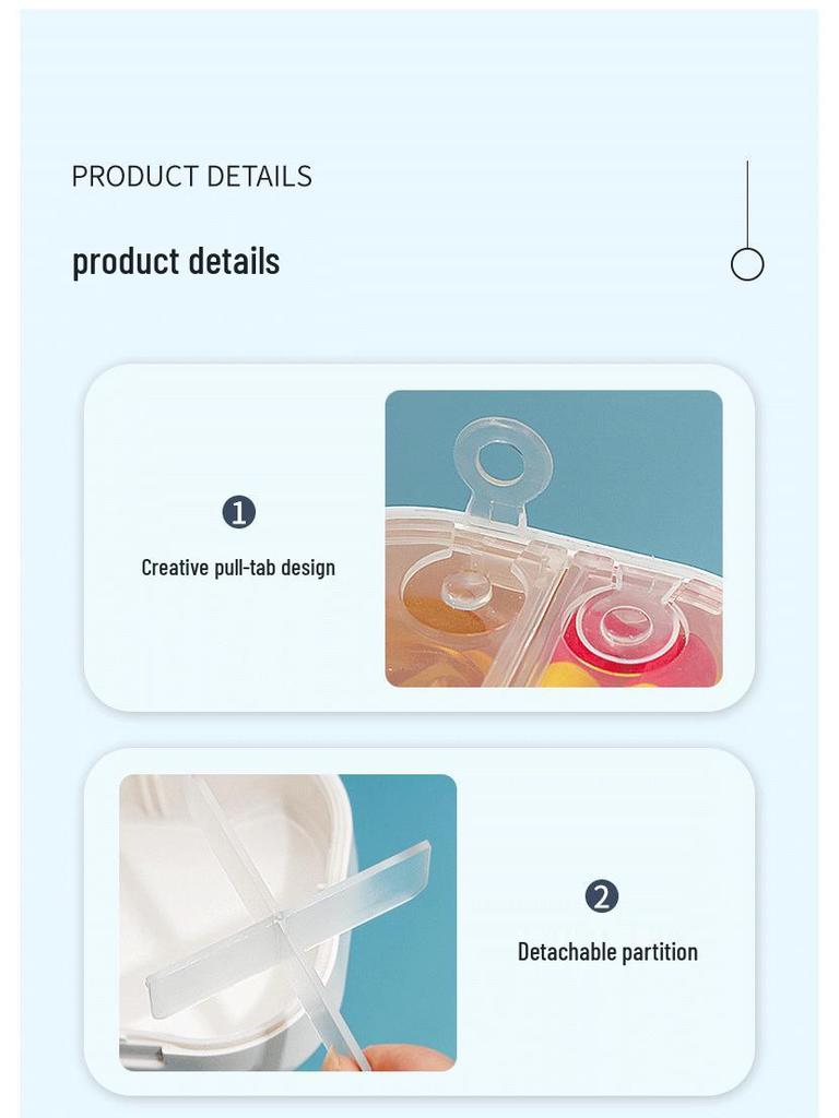 Compact, Moisture-Proof Pill Box for Daily Medication - 3 Times a Day, 7-Day Organizer