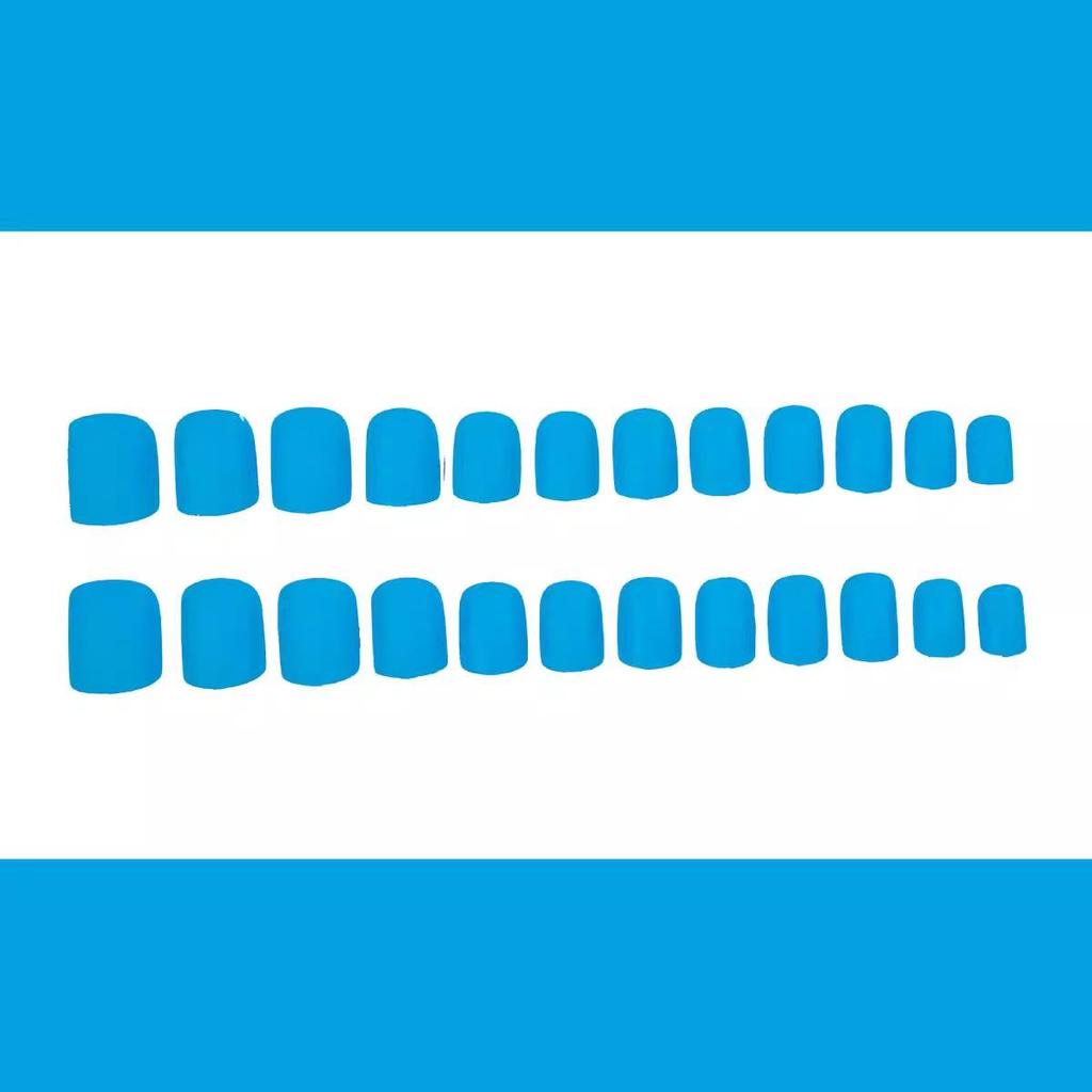 Frosted Blue Whitening Wearable Nail Stickers - Waterproof & Removable