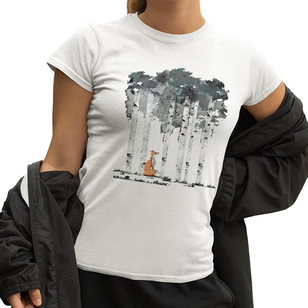 Little Red In The Forest Printed T Shirt Women Minimalism Summer Plus Size Versatile Urbano