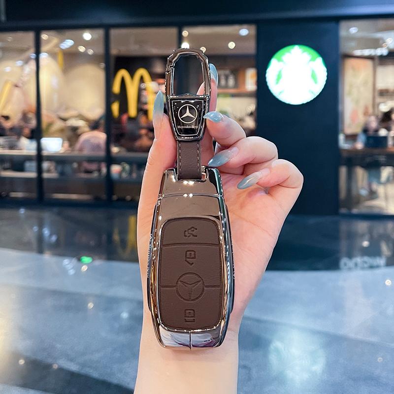 GLC GLB Premium Leather Car Smart Remote Key Case Cover Shell For Mercedes Benz A C E S G GLS CLA Class W213 W203 W211 W205 W17
