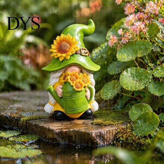 Indoor Window Sill Ornaments Sunflower Gnome Statue Ornaments, Resin Faceless Figurines, Pastoral Gifts for Garden Lovers Style Tabletop Figures