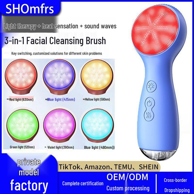 Multifunctional Waterproof Rotating Electric Facial Cleansing & Massage Brush - 4-in-1 Pore Cleaner