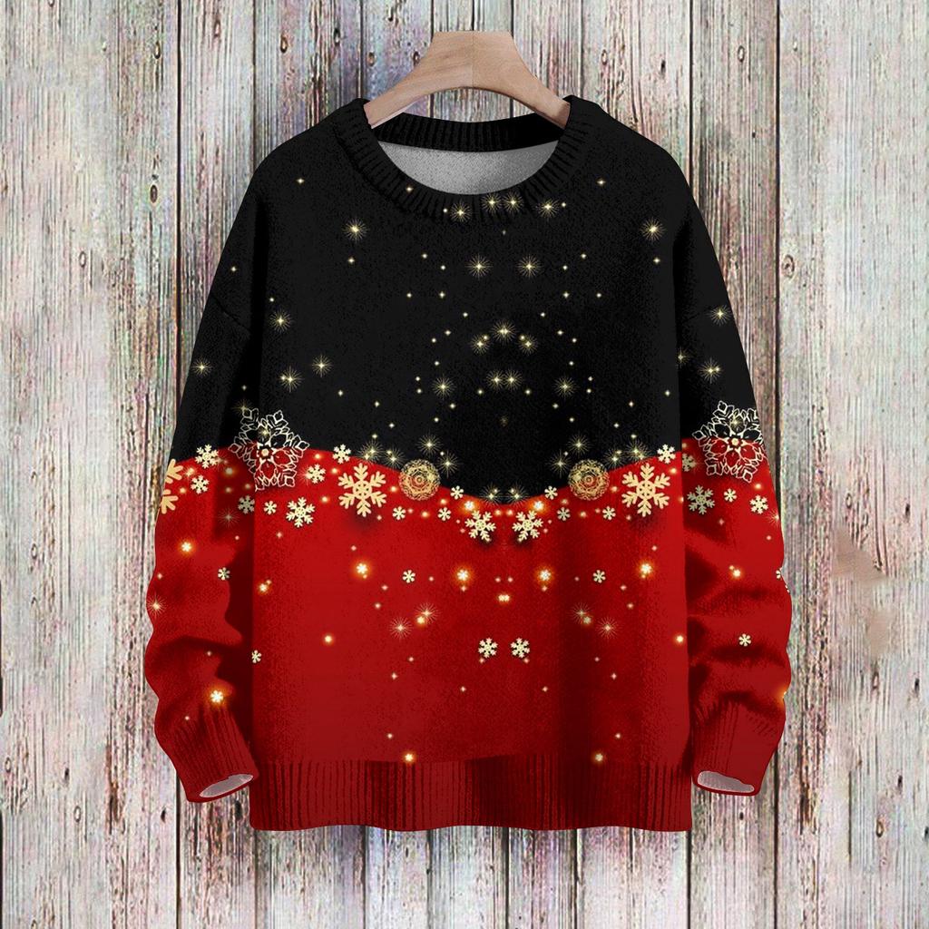 Weihnachts-Sweatshirts für Damen, Strickpullover, süßes Hemd, Herbst, Rundhalsausschnitt, Pullover, Tops