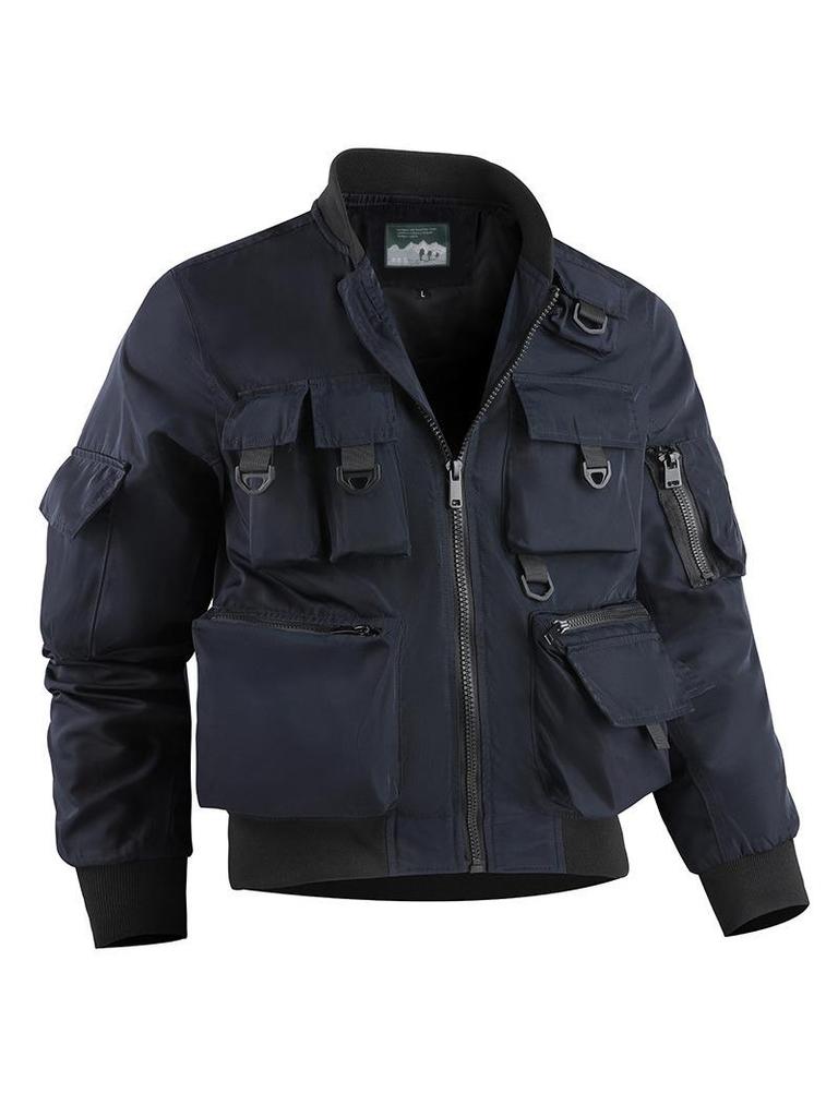Giacca da Pilota da Uomo Completo Baseball Cappotto Multi-tasche