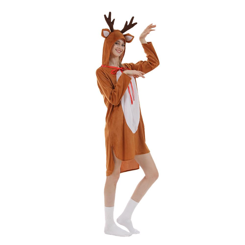 Christmas Deer Costume For Women With Polyester Fabric For Holiday Party And Stage Performance