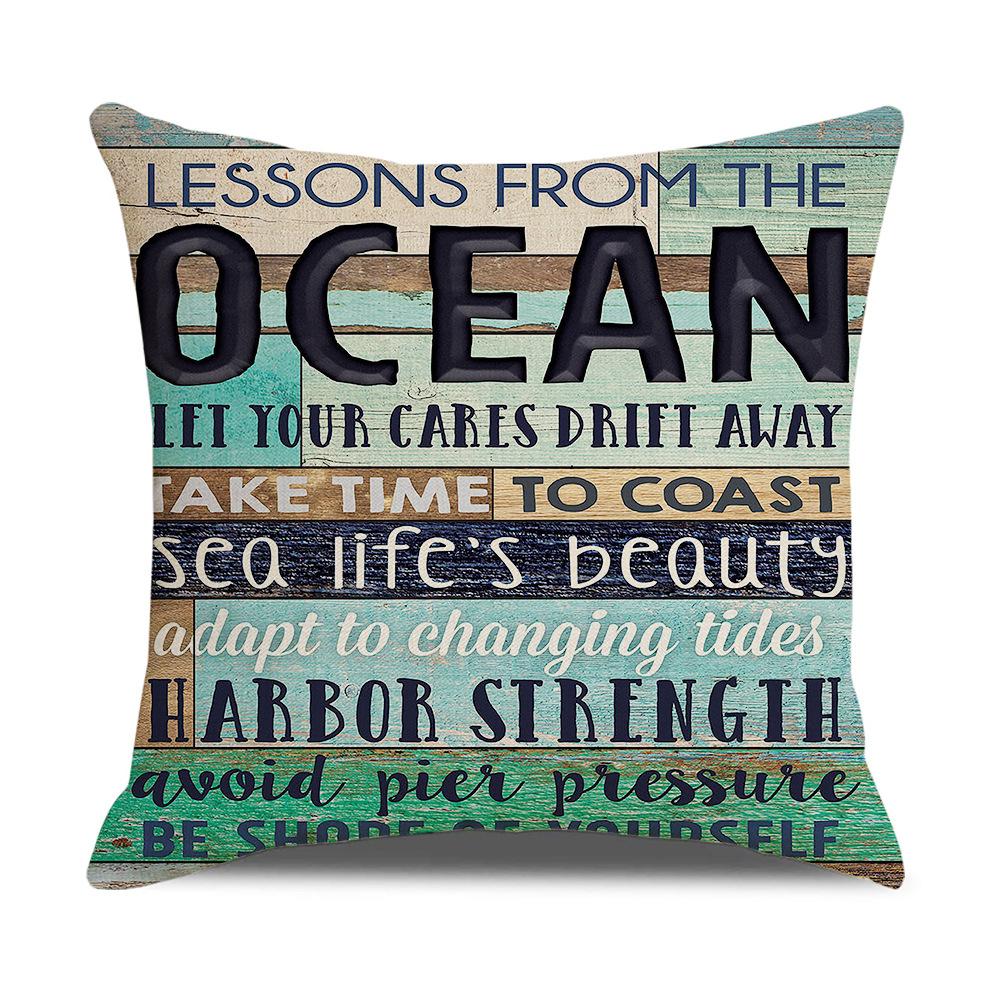Retro American Wooden Board Letters Admonishment Digital Printing Linen Pillowcase New Home