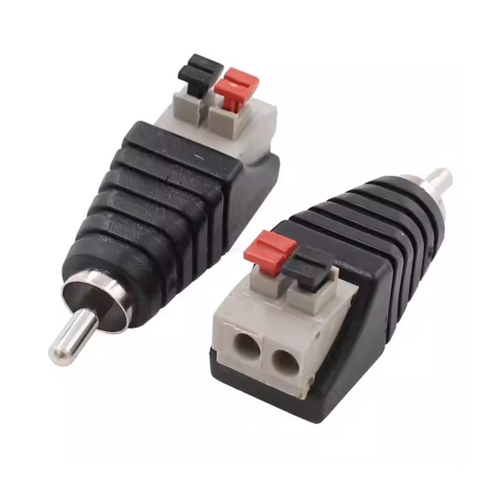 1/2PCS RCA Plug Male Female Connectors RCA Lotus Head Welding-free Audio Speaker Press Type Terminal AV Plug Socket Cable Adapte