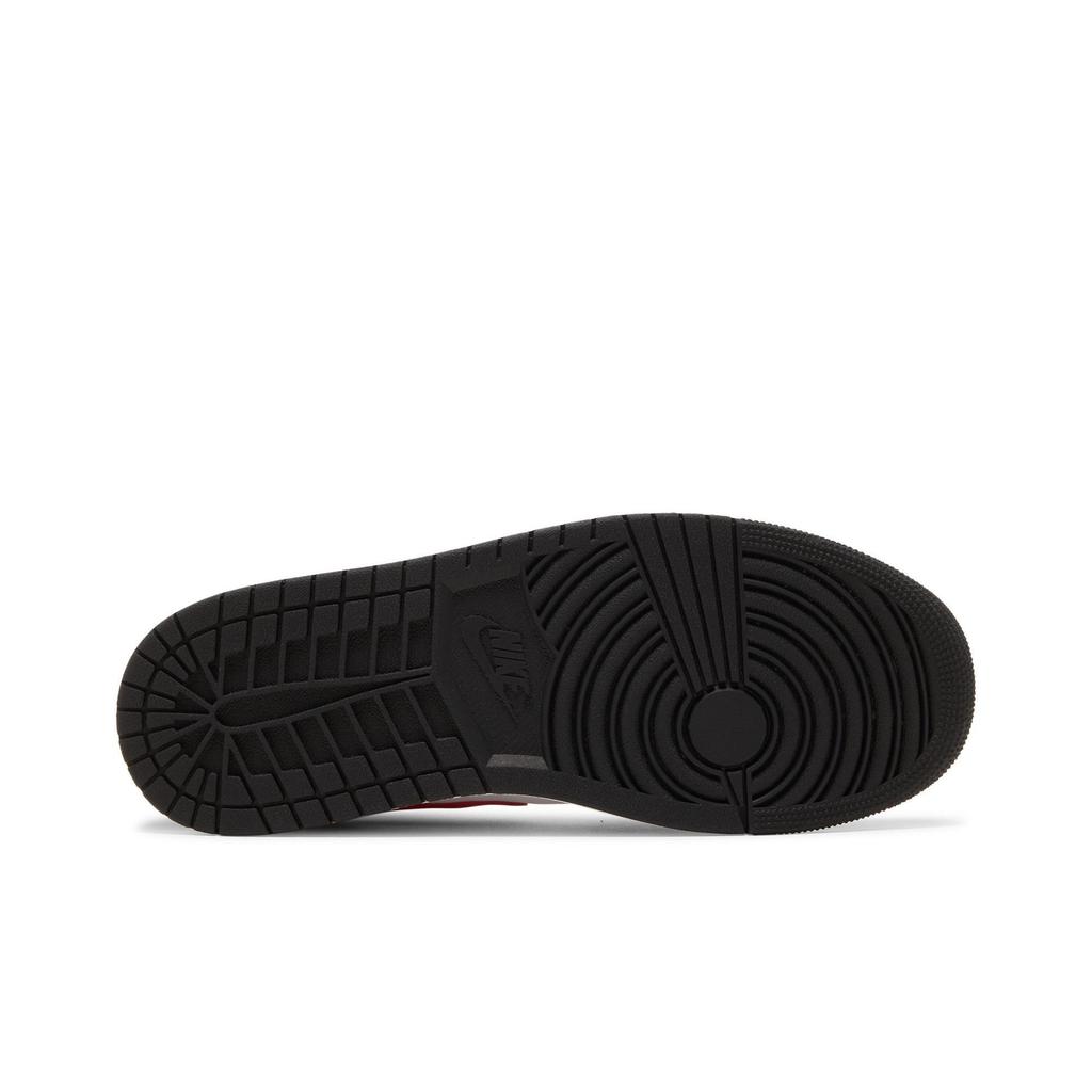 Air Jordan 1 Mid 'Bred Toe' (Unisex) Black / White / Fire Red Vintage Basketball Shoes 554724 079