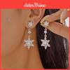 Snowflake Pendant Earrings With Electroplated Finish For Women Trendy Jewelry