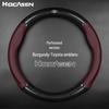 Genuine Leather Carbon Fiber Steering Wheel Cover for Toyota Prado, Camry, Reiz, Highlander, and Crown