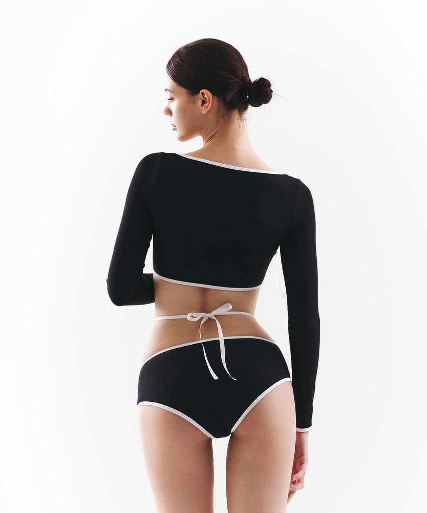 VINAJ Front X-Line Low Bikini Panties (Black)