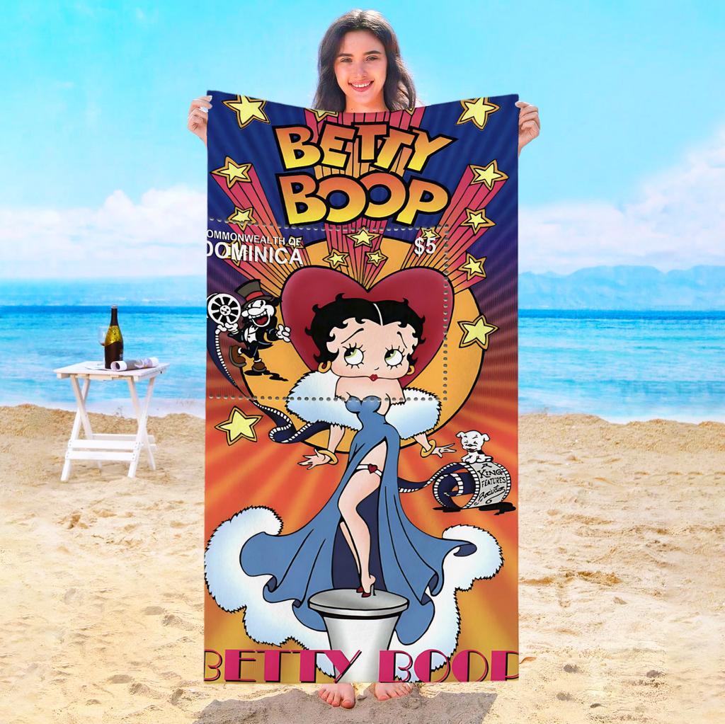 Cute Girls B-Bettys Boops Beach Towel Sauna Swimming Pool Bath Towels Bathroom For Home Playa Travel Spa Baby Microfiber Gym Sea