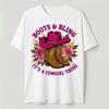 It's A Cowgirl Thing T Shirt Boots And Bling Pink Cowboy Hat Floral Western  Vintage Washed Homme Designer Clothes