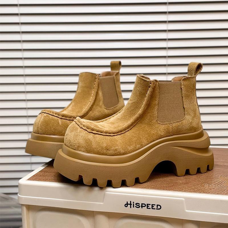 High Heels Women Ankle Boots Platform Shoes Winter 2026 Fashion Short Boots Casual Sport Shoes Suede Chelsea Boots Women Pumps