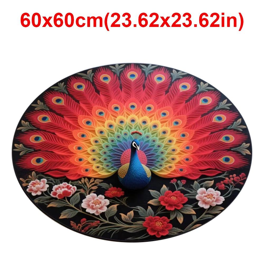 Special-shaped Peacock Carpet Soft Non-slip Peacock Mat 60x60cm/100x100cm Absorbent Bathroom Floor Mat