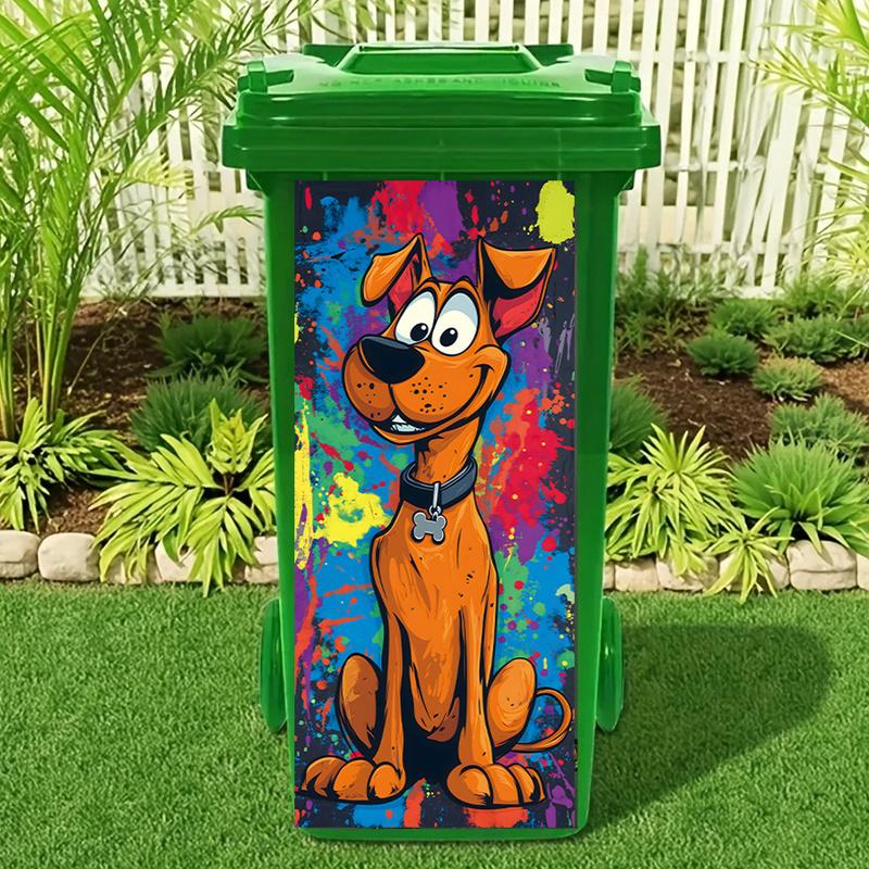 Adorable Cartoon Dog Rubbish Bin Stickers - Funny Kitchen Decor, Removable And Waterproof Vinyl, Home Decoration Wall Decals