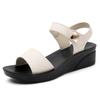 Women Chunky Sandals Casual Black Thick Sole Wedge Shoes Height Increase Platform Open Toe Sandals for Mother