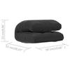 Floor Chair Foldable Black Fabric