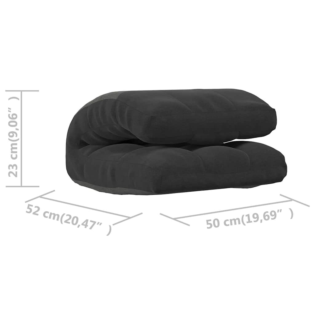Floor Chair Foldable Black Fabric