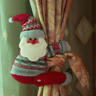Cartoon Santa Claus Elk Dolls Curtain Buckles Christmas Home Decor Festive Curtain Ties Holiday Decoration Accessories