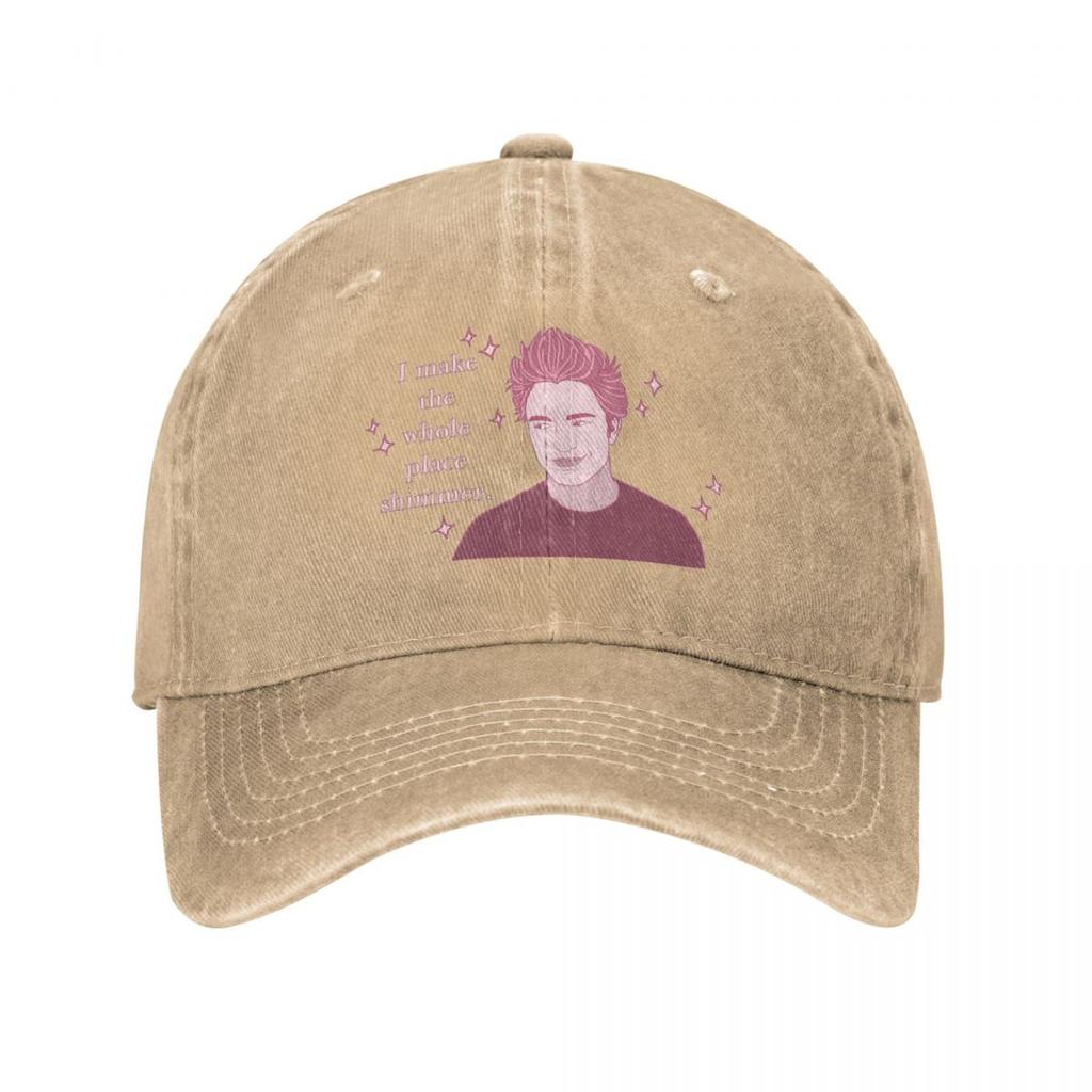 Vintage Sparkly Edward Baseball Cap Unisex Distressed Denim Headwear The Twilight Saga Outdoor Summer Hats Cap