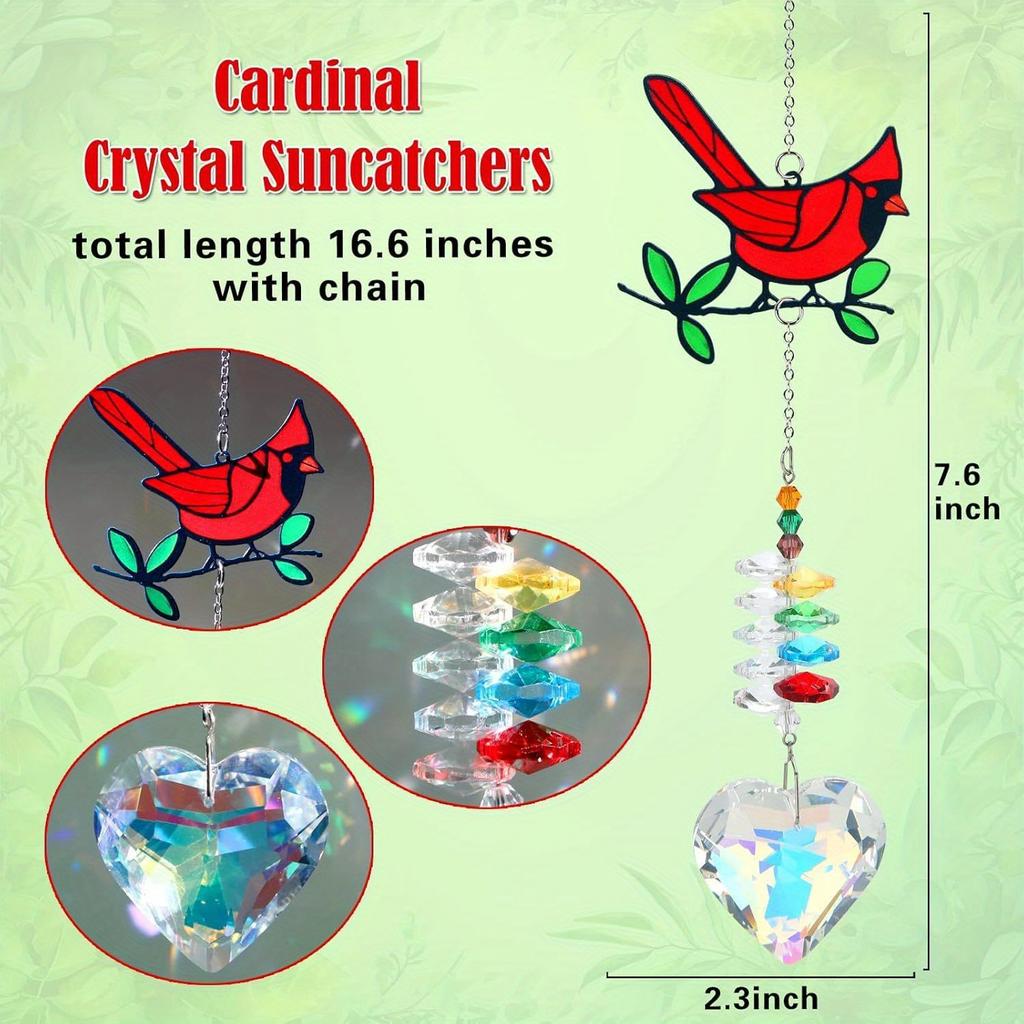 1ks Červenka obecná lapač slunce Křišťálový lapač krystalů Okenní závěs Barevné ozdoby Vhodné jako dárky pro přátele, rodinu a páry