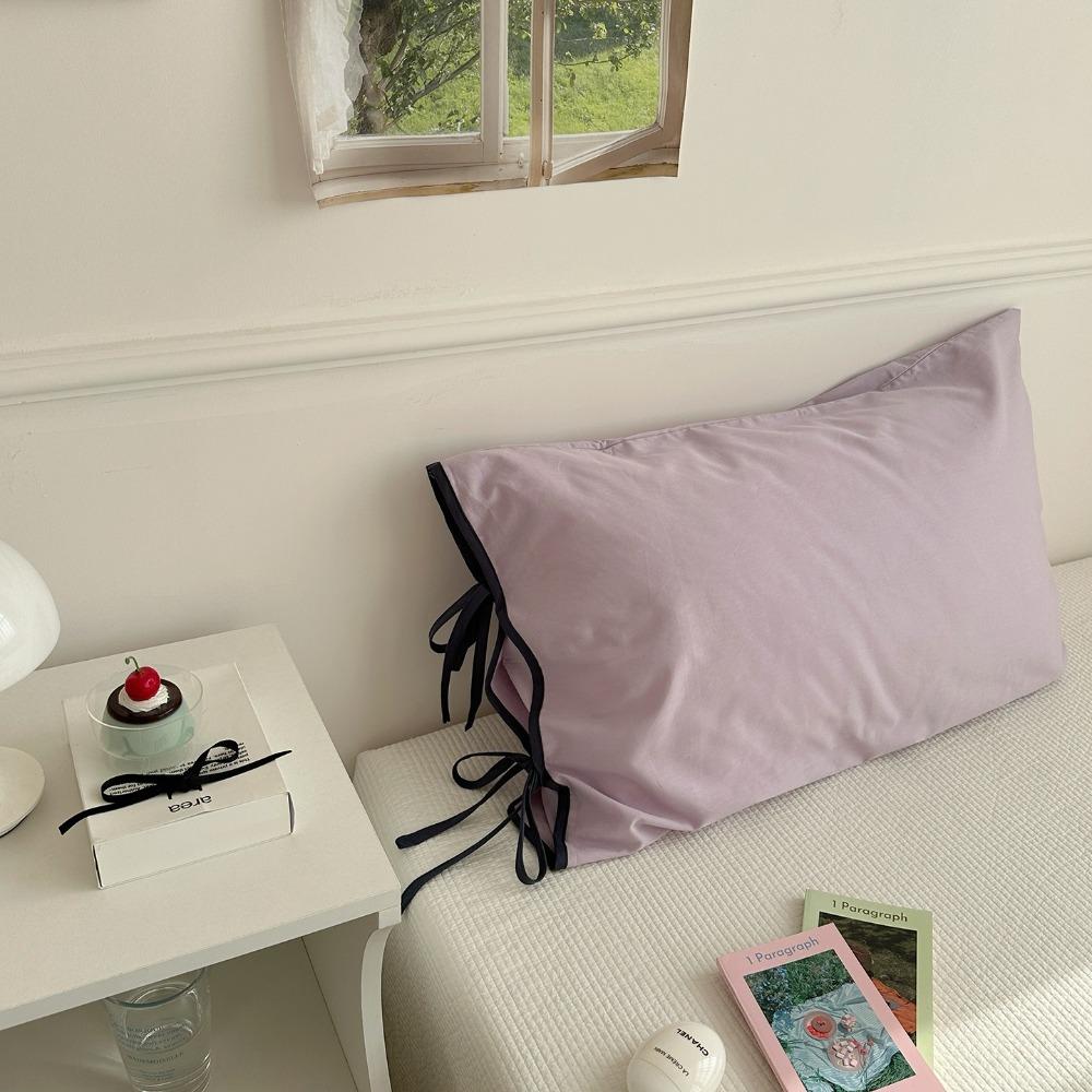 2PCS Soft Bow Pillow Cover Nordic Style Pillow Case Comfortable Cushion Covers  Girls Bedding