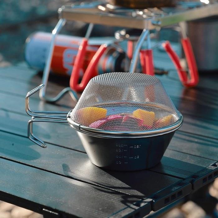 CAMPING MOON Sherazal Stacking Colander Set Stainless Steel 2-Piece S-213-2P Silver