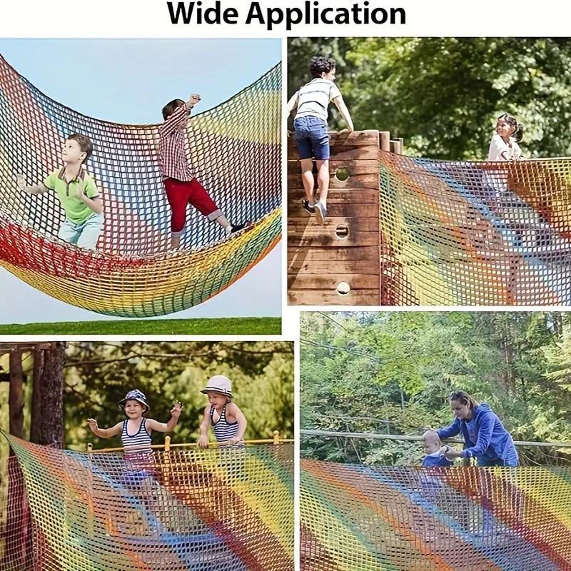 Double-Layer Knotless Safety Net for Children's Climbing and Site Enclosure