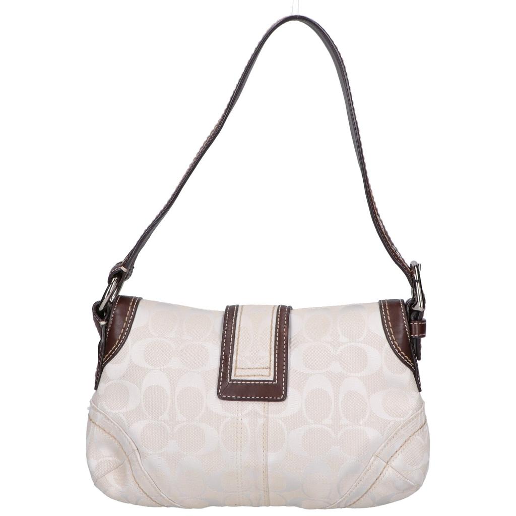 Coach 10296 Soho Signature Canvas One Shoulder Bag White / brownUsed