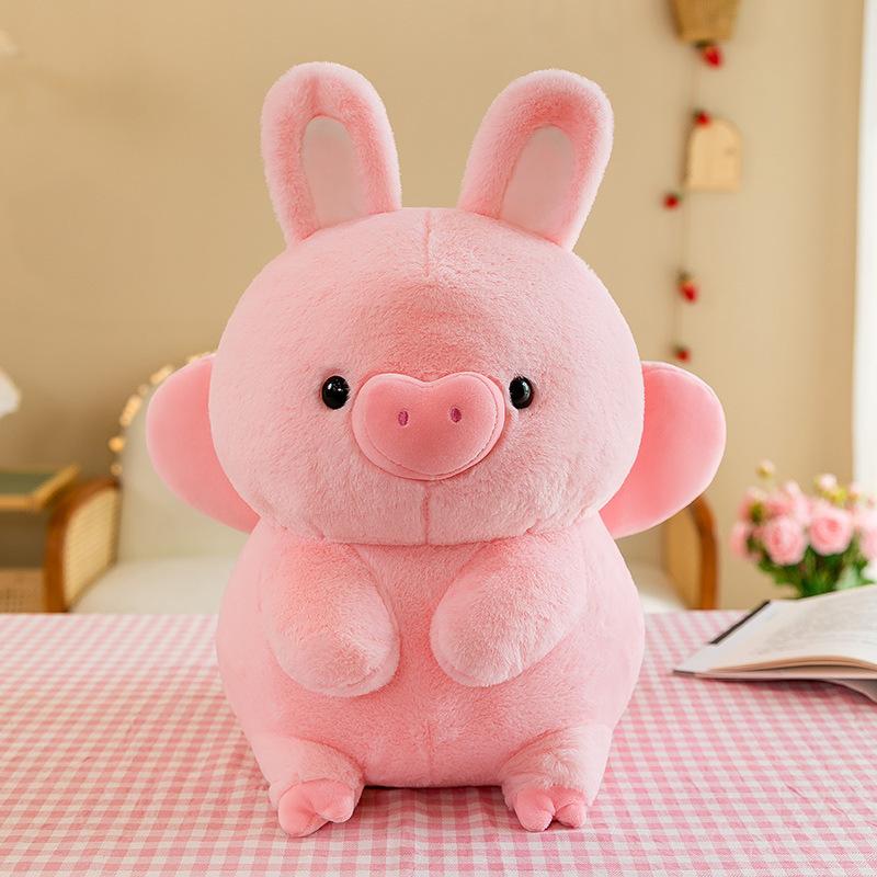 Flying Rabbit Pig Doll Plush Toy Creative Pink Rabbit Ears Pig Doll Sleeping Pillow Ragdoll