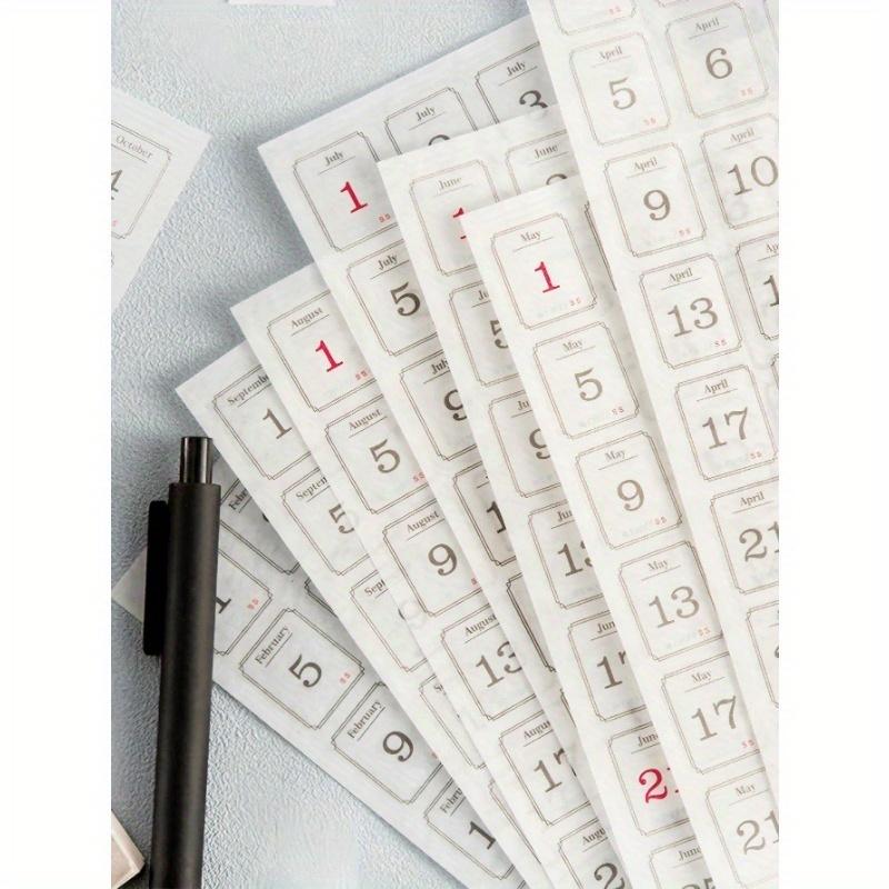 365pcs Calendar Series Stickers Decoration Scrapbooking Paper Stationery Sticker Scrapbook Supplies Laptop Cute Stickers