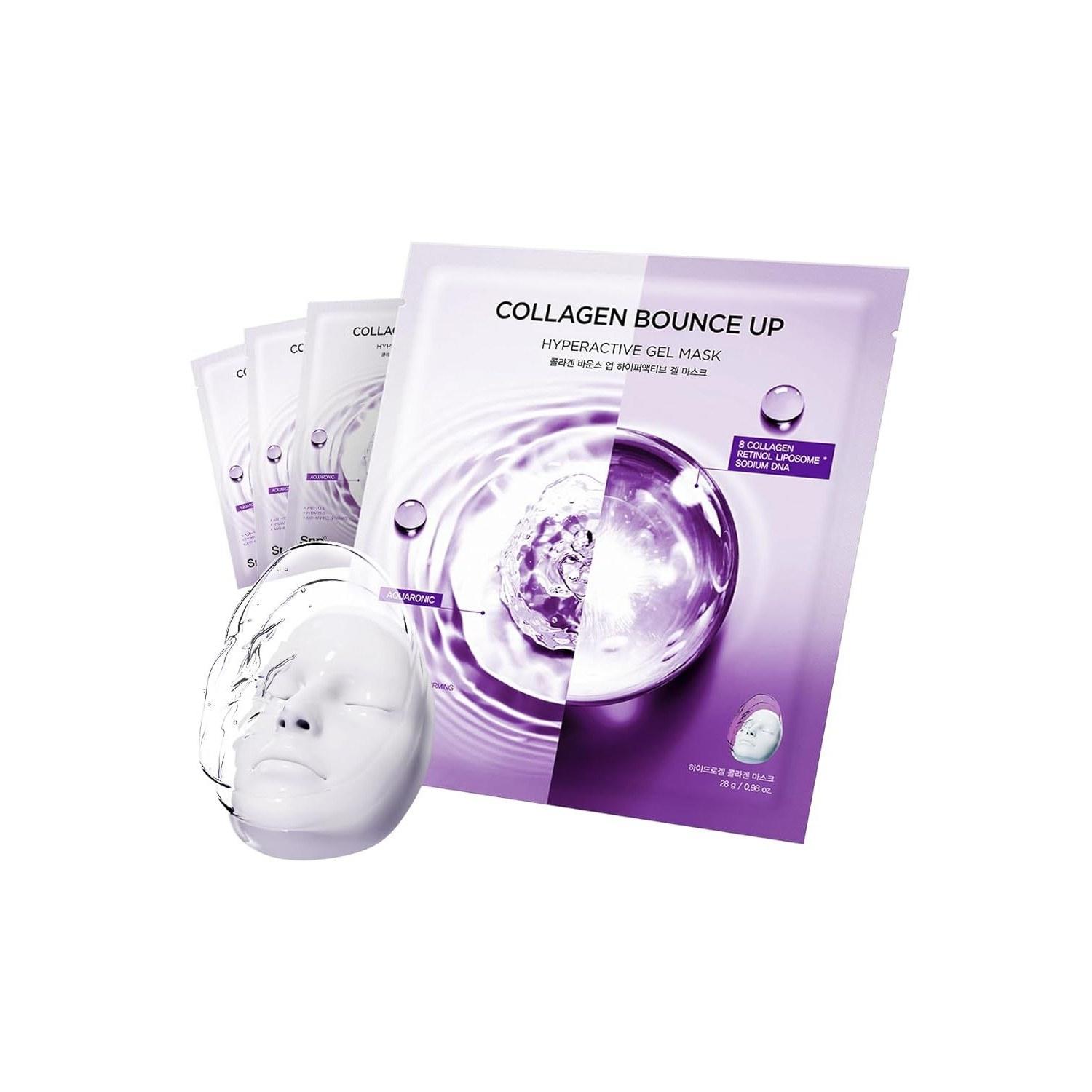 Snp Official Collagen Bounce Up Hyper Active Gel Mask (4 sheets) Bouncy firmness pore care 8-layer x retinol liposome salmon PDRN included refined