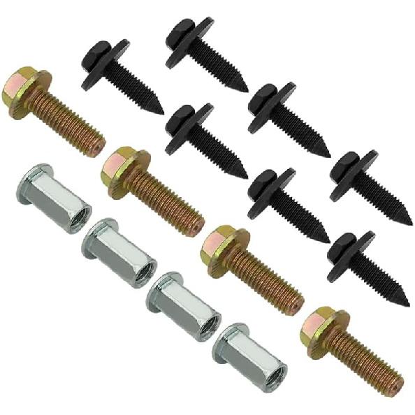 Steel Front Bumper Skid Plate Bolts Nutserts Rivet Nuts Compatible with Jeep Wrangler/with Jeep Gladiator, 6511076AA 6104414AA 6512587AA