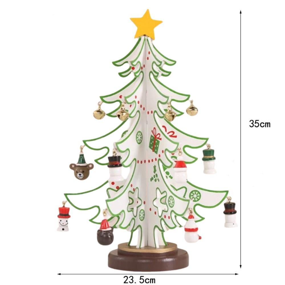Wooden Material Christmas Tree Ornament Stereo Structure Christmas Decoration  Home