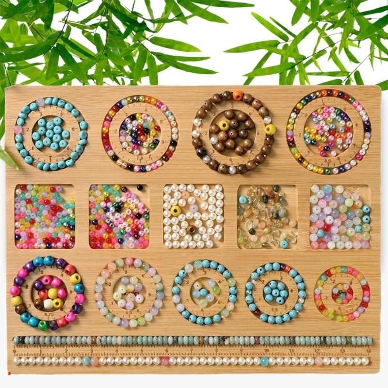 Wooden Bead Plate Jewelry Crafting Tool Jewelry Beading Designs Tray for Bracelet Necklaces Ornament Making Boards