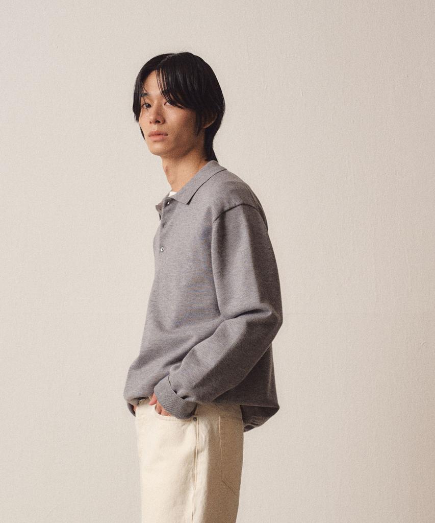 EZIO 3 Buttons Collar Knit_Grey