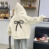 Sweet Bow Teens Autumn Hoodie Loose Y2k Coat Girls Fashion Girl Bowknot Hoodie  Autumn Winter