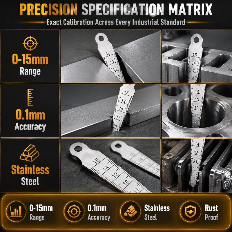High Accuracy 0-15mm Tapered Gap Gauge Wedge Feeler Ruler for DIY Handcraft Small Component Measurement