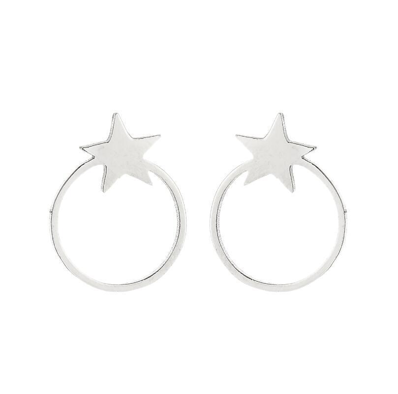 Stainless Steel Hip-Hop Punk Smiley Face & Cupid Angel Earrings
