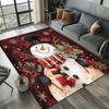 Christmas Snowman and Santa Claus Non-slip Rug  Suitable for Home Bedroom Sofa Door Cushion Decoration  Non-slip Floor Mat