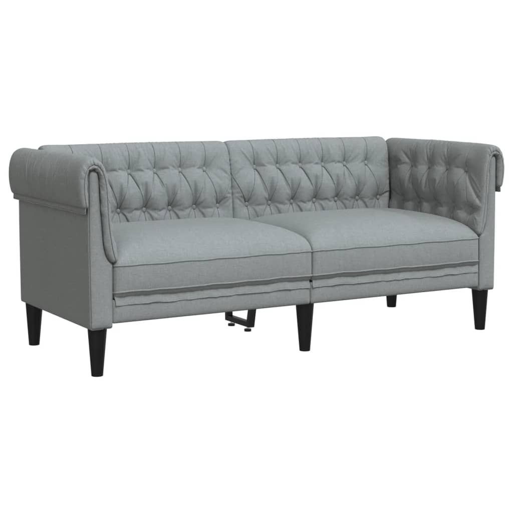 2 Piece Sofa Set Light Grey Fabric